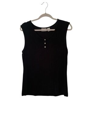 Chico's Travelers Black Henley Tank Top
Acetate Blend Size 2 Large